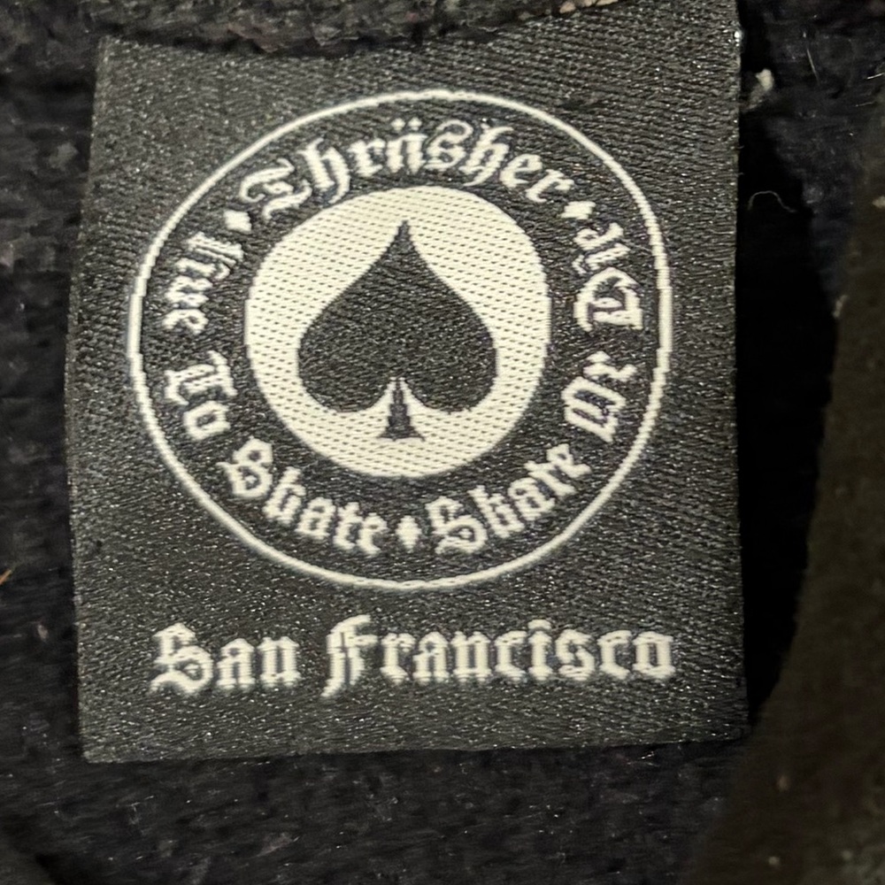 Thrasher Vintage Black Hoodie Classic Flame Logo - Picture 3 of 6